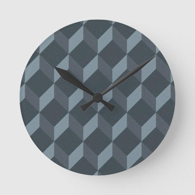 Abstract Geometric Background Pattern Round Clock (Front)