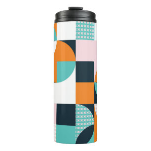 Abstract geometric background with squares, trian thermal tumbler