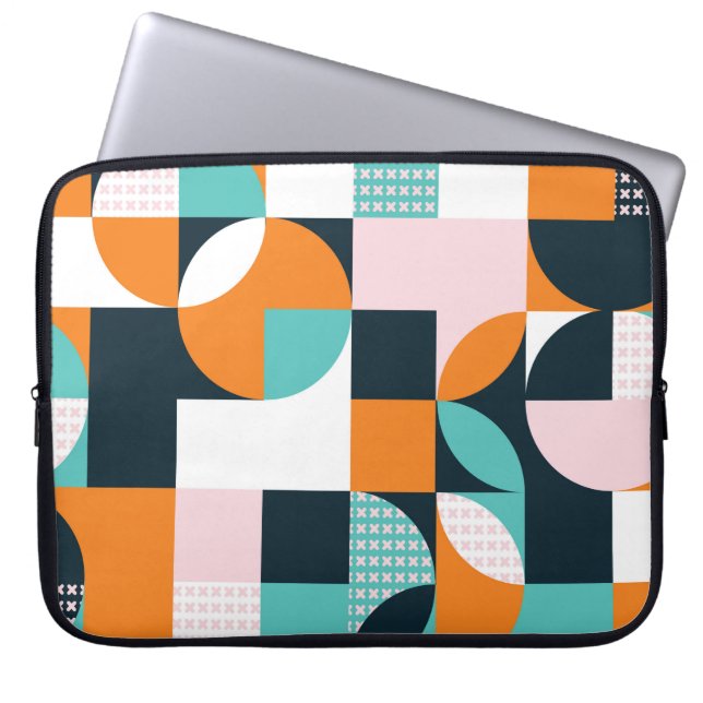 Abstract geometric background with squares,triangl laptop sleeve (Front)