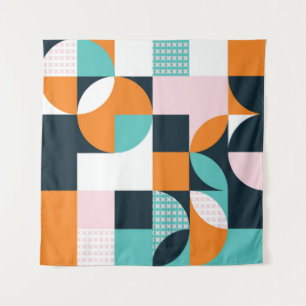 Abstract geometric background with squares,triangl tapestry