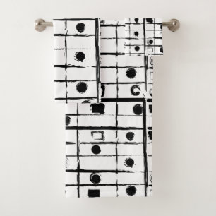 abstract geometric bath towel set
