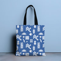 Abstract Geometric Bird Floral Blue Girly Chic