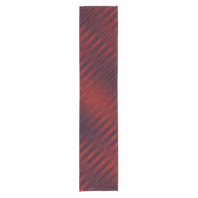 Abstract Geometric Black and Red Stripes, Trippy Short Table Runner (Front)