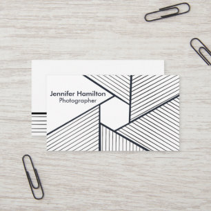 Abstract Geometric Black and White Photographer Business Card