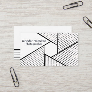 Abstract Geometric Black and White Photographer Business Card