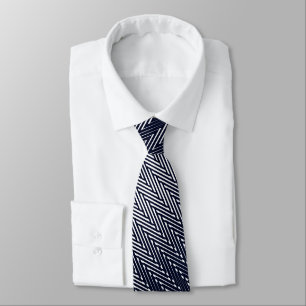 Abstract Geometric Black and White Stripes, Trippy Tie
