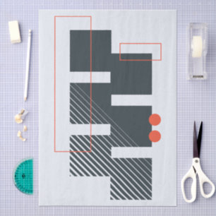 Abstract Geometric Block Pattern Tissue Paper