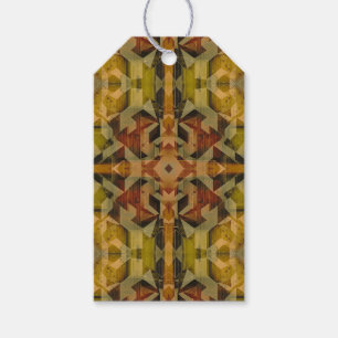 Abstract geometric brownish pattern gift tags