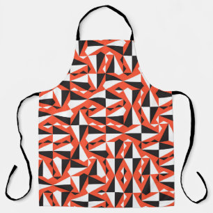 Abstract Geometric Brush: Vintage Pattern Apron