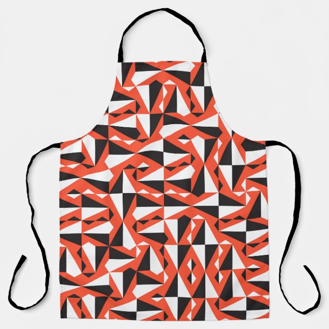 Abstract Geometric Brush: Vintage Pattern Apron (Front)