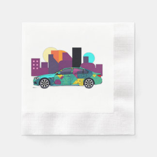 Abstract Geometric Car Illustration Napkin