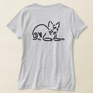 Abstract Geometric Cat Symbolic Line Constructio T-Shirt