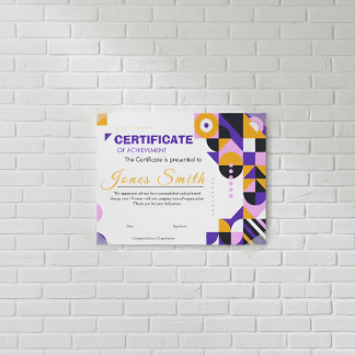 Abstract Geometric Certificate of Achievement Mode