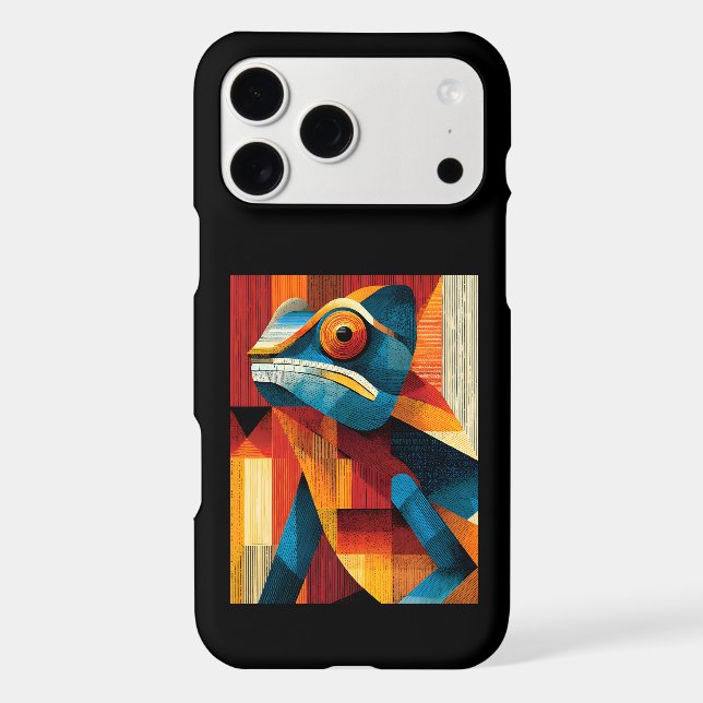 Abstract Geometric Chameleon iPhone Case (Back)