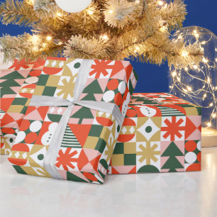 Abstract Geometric Christmas Pattern  Wrapping Paper