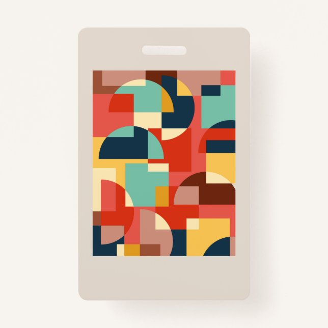 Abstract geometric circle background ID badge (Front)