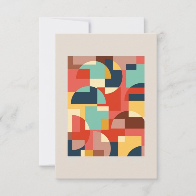Abstract geometric circle background thank you card (Front)