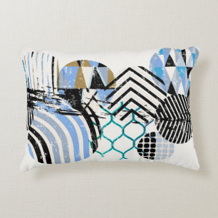 abstract geometric circle background, with grunge decorative cushion