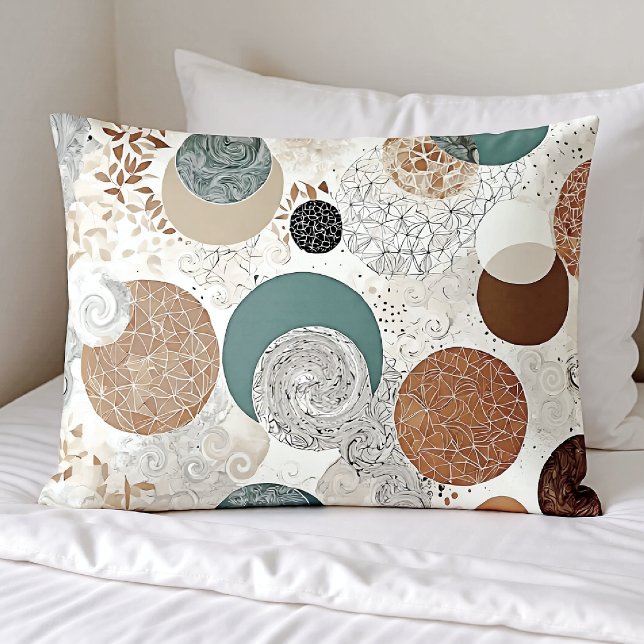 Abstract Geometric Circle Pattern Neutral Boho 384 Pillowcase (Creator Uploaded)