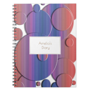 Abstract geometric circles 3d texture. Name. Spiral Notebook