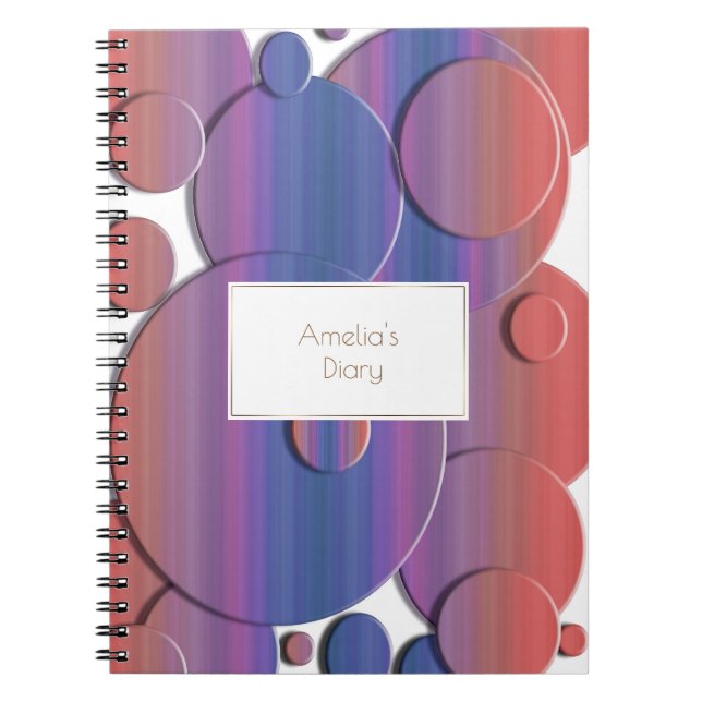 Abstract geometric circles 3d texture. Name. Spiral Notebook (Front)