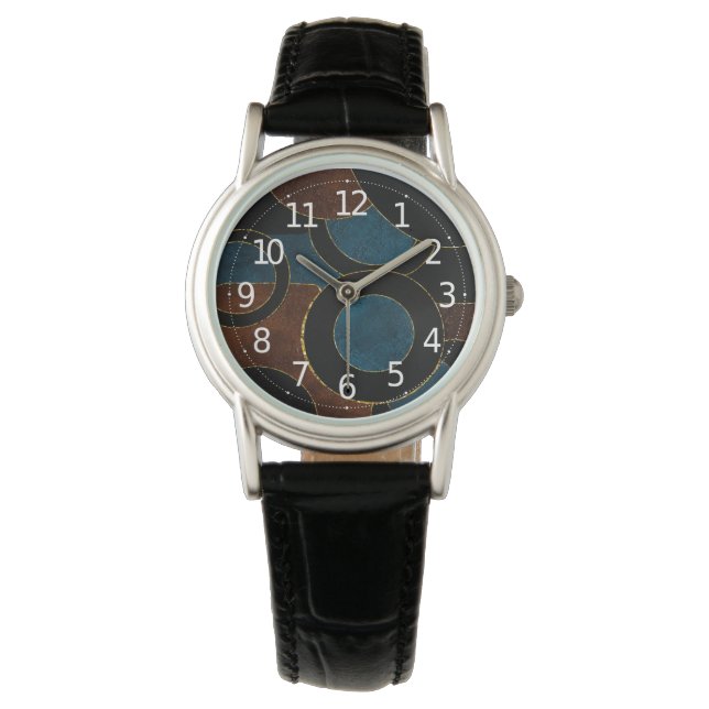 Abstract Geometric Circles Gold  Glitter Foil | Watch (Front)