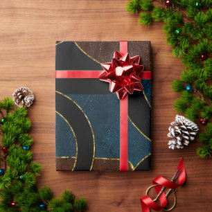 Abstract Geometric Circles Gold  Glitter Foil   Wrapping Paper