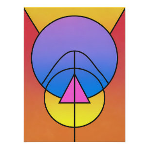 Abstract Geometric Circles Line Colorful Poster
