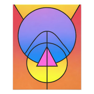 Abstract Geometric Circles Line Colorful Poster