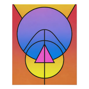 Abstract Geometric Circles Line Colorful Poster