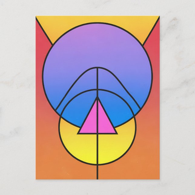 Abstract Geometric Circles Line Colorful Poster Postcard (Front)