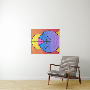 Abstract Geometric Circles Line Colorful Tapestry