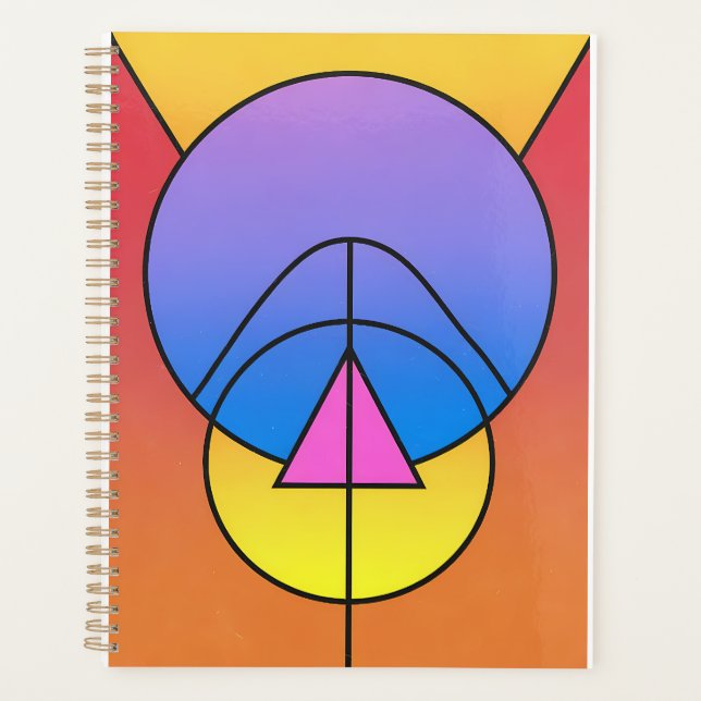Abstract Geometric Circles Line  Poster Planner (Front)