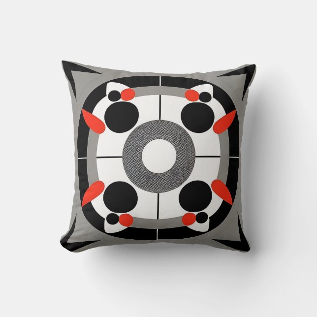 Abstract Geometric Circular Pattern Cushion (Front)