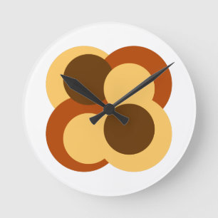 Abstract Geometric Circular Shapes Round Clock