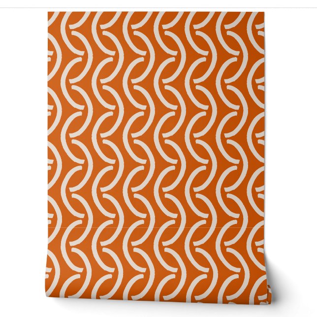 Abstract Geometric Citrus Peel Pattern Orange Wallpaper (Unrolling)
