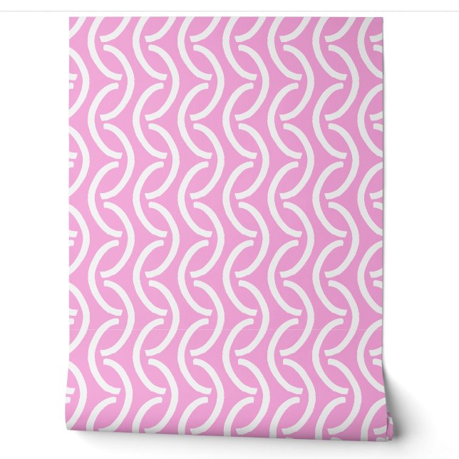 Abstract Geometric Citrus Peel Pattern Pink Wallpaper (Unrolling)