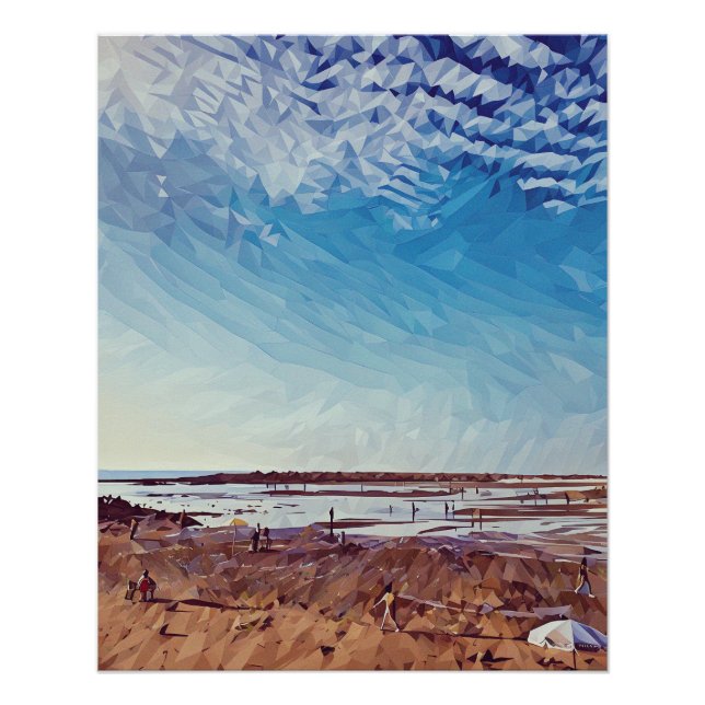 Abstract Geometric Coastal Scene  Poster (Front)