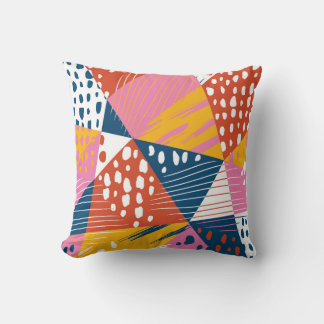 Abstract Geometric Collage Pattern Cushion