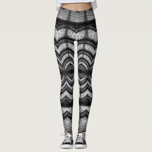 Abstract geometric collage pattern leggings