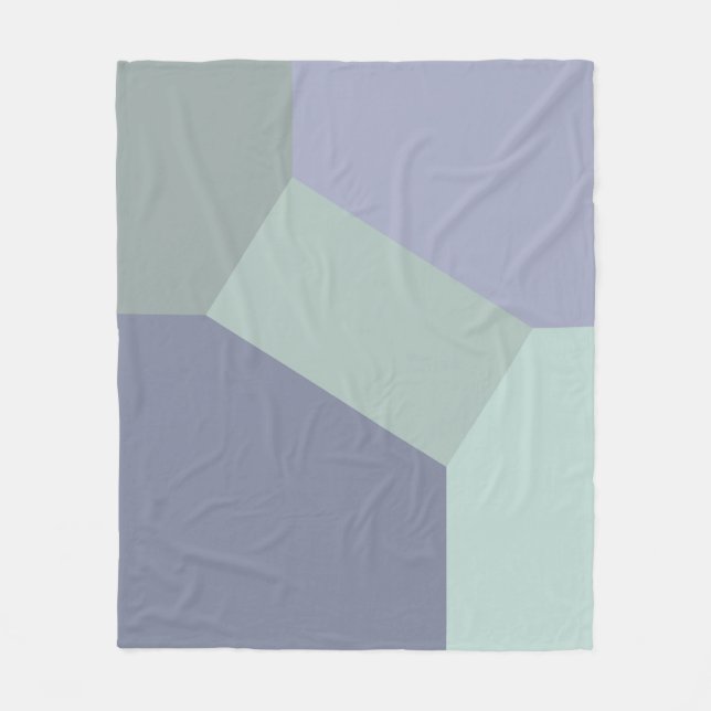 Abstract Geometric Color Block Fleece Blanket (Front)