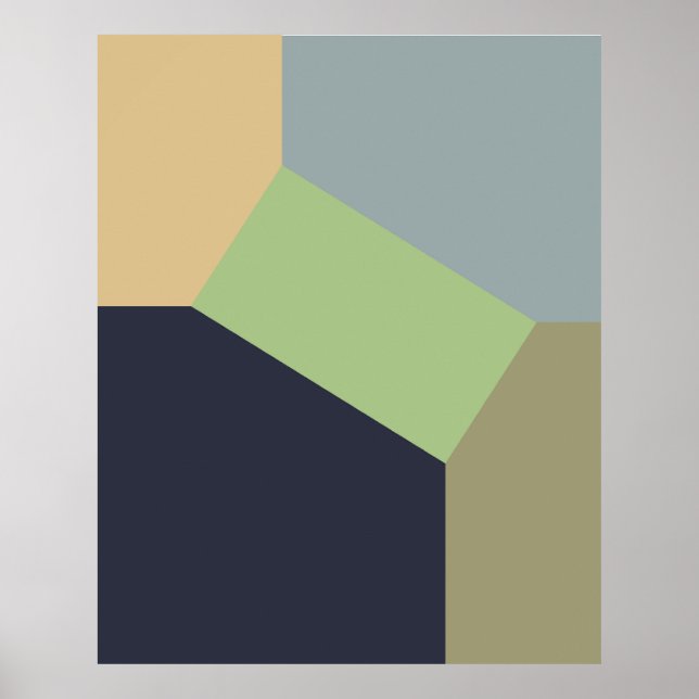 Abstract Geometric Color Block Poster (Front)