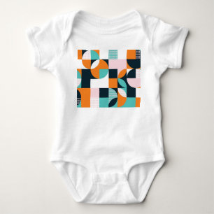 Abstract Geometric: Colourful 3D Effect. Baby Bodysuit