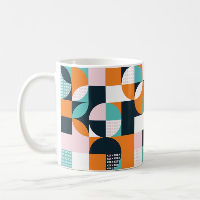 Abstract Geometric: Colourful 3D Effect. Coffee Mug (Left)