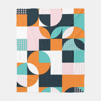 Abstract Geometric: Colourful 3D Effect. Fleece Blanket