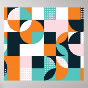 Abstract Geometric: Colourful 3D Effect. Poster