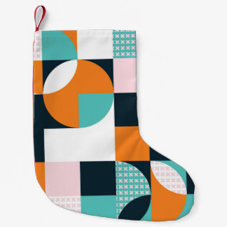 Abstract Geometric: Colourful 3D Effect. Small Christmas Stocking