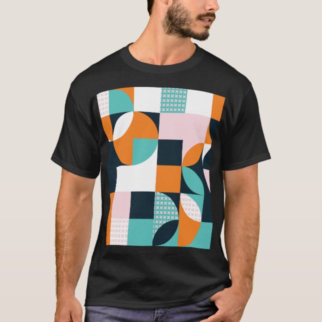 Abstract Geometric: Colourful 3D Effect. T-Shirt (Front)