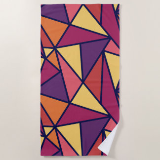 Abstract Geometric Colourful Beach Towel