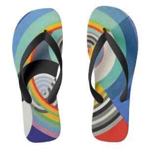 abstract geometric colourful by Robert Delaunay Jandals